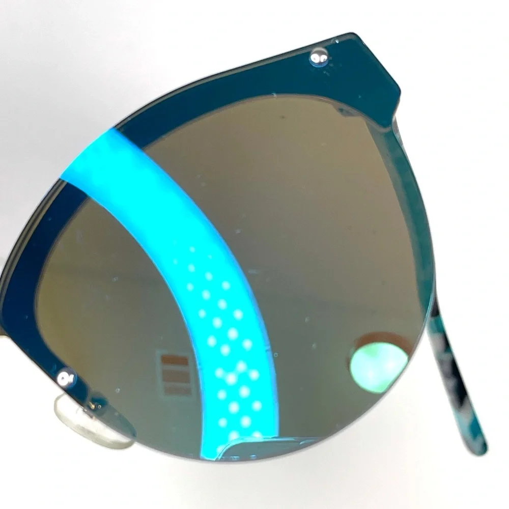 AQS AQUASWISS Sunglasses NEW Blue Mirror Lens Multicolor Tortoise Frame